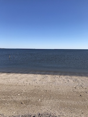 The shore of Savin Rock Beach