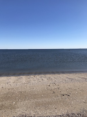 The shore of Savin Rock Beach