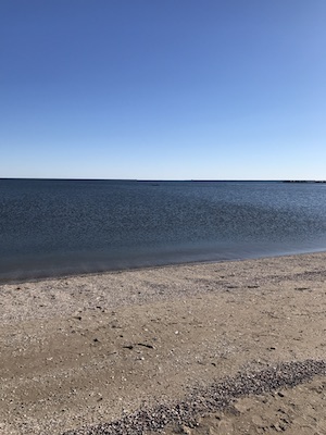 The shore of Savin Rock Beach