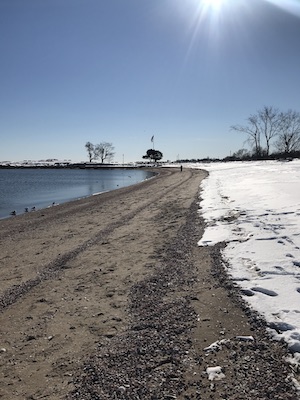 The shore of Savin Rock Beach