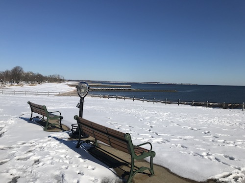 Savin Rock Trail, facing shore and gazebo